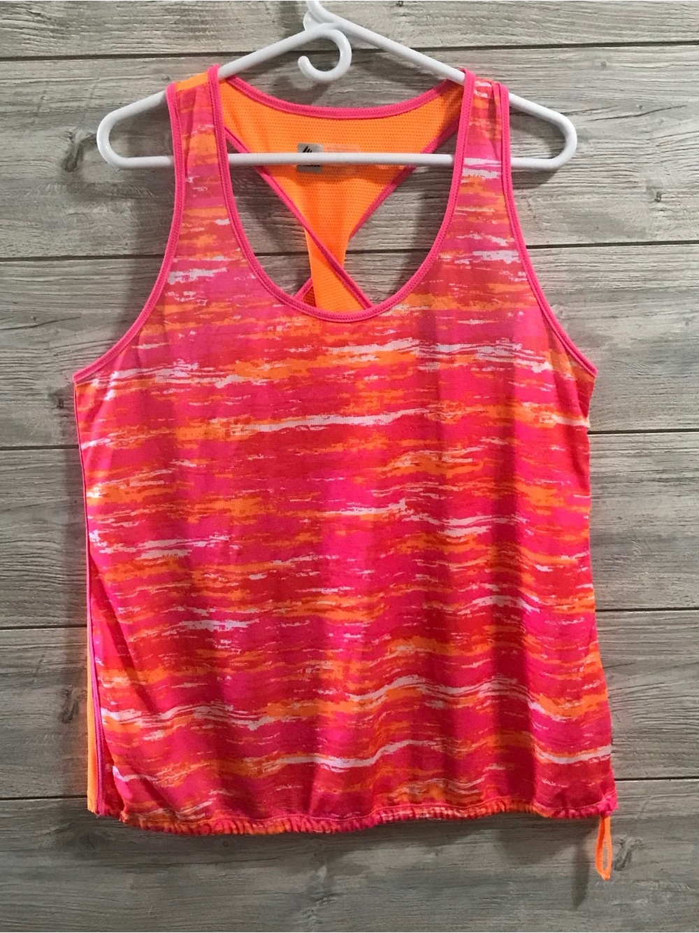 Women’s RBX Pink & Orange Striped Racerback Tank Top